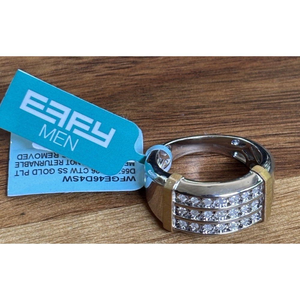 NWT EFFY Sterling Silver Diamond Ring Size 9